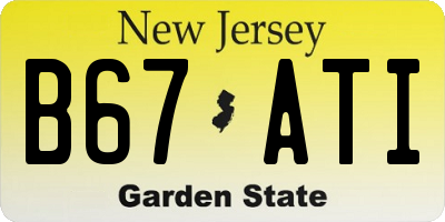 NJ license plate B67ATI