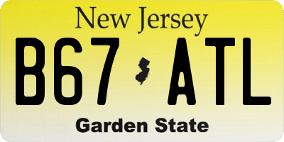 NJ license plate B67ATL