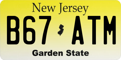 NJ license plate B67ATM