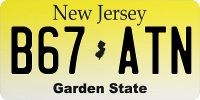 NJ license plate B67ATN