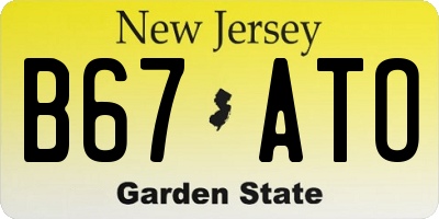 NJ license plate B67ATO