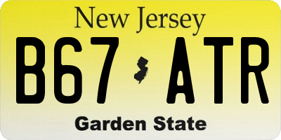 NJ license plate B67ATR