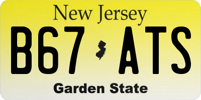 NJ license plate B67ATS