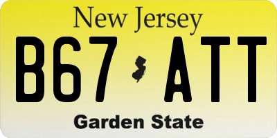 NJ license plate B67ATT