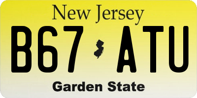 NJ license plate B67ATU