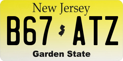 NJ license plate B67ATZ