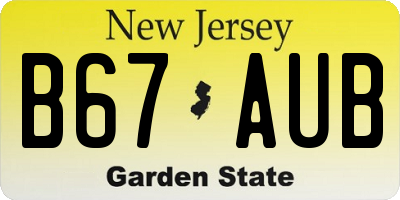 NJ license plate B67AUB
