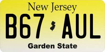 NJ license plate B67AUL