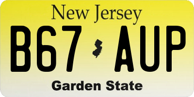 NJ license plate B67AUP