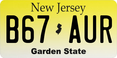 NJ license plate B67AUR