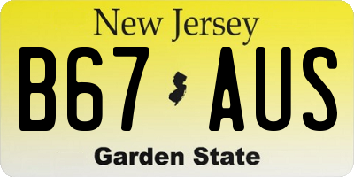 NJ license plate B67AUS