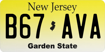 NJ license plate B67AVA