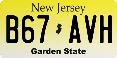 NJ license plate B67AVH