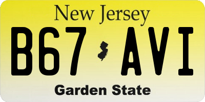 NJ license plate B67AVI