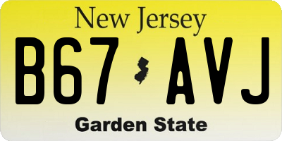 NJ license plate B67AVJ