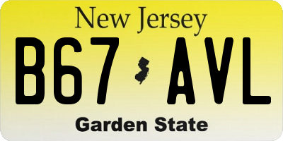 NJ license plate B67AVL