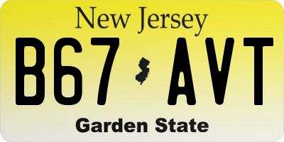 NJ license plate B67AVT