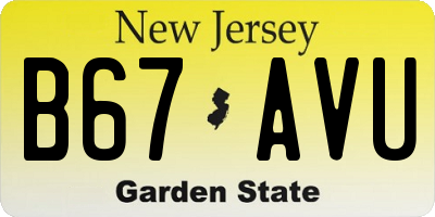 NJ license plate B67AVU