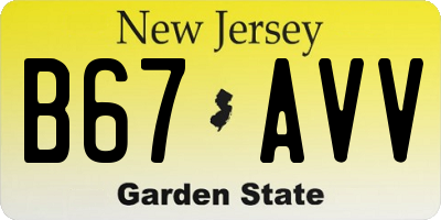 NJ license plate B67AVV