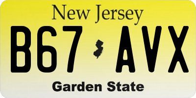 NJ license plate B67AVX