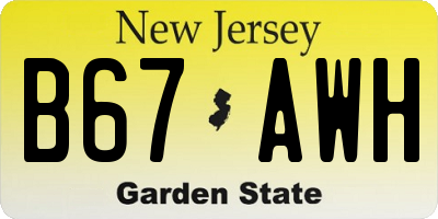 NJ license plate B67AWH