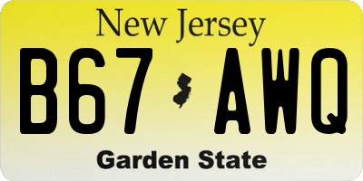NJ license plate B67AWQ