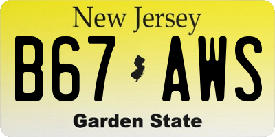 NJ license plate B67AWS