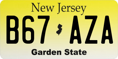 NJ license plate B67AZA