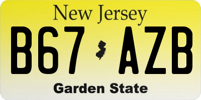NJ license plate B67AZB
