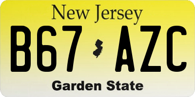 NJ license plate B67AZC