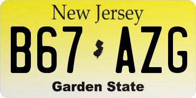 NJ license plate B67AZG
