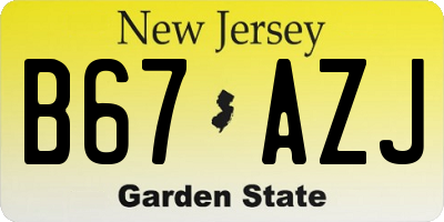 NJ license plate B67AZJ