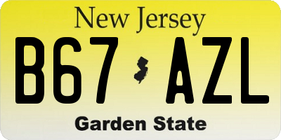 NJ license plate B67AZL