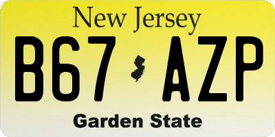 NJ license plate B67AZP