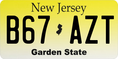 NJ license plate B67AZT