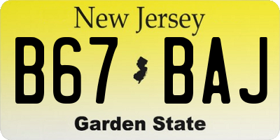 NJ license plate B67BAJ