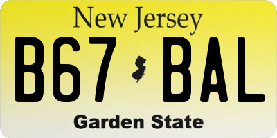 NJ license plate B67BAL