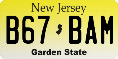 NJ license plate B67BAM