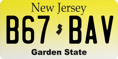 NJ license plate B67BAV