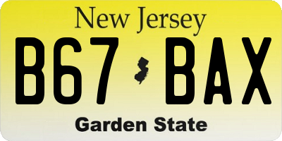NJ license plate B67BAX