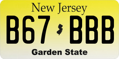 NJ license plate B67BBB