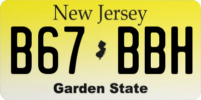 NJ license plate B67BBH