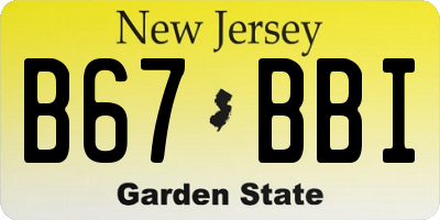 NJ license plate B67BBI