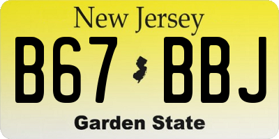 NJ license plate B67BBJ