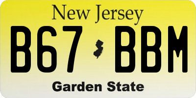NJ license plate B67BBM