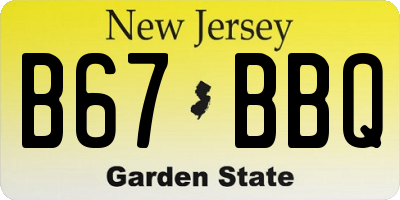 NJ license plate B67BBQ