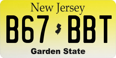 NJ license plate B67BBT