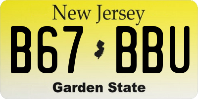 NJ license plate B67BBU