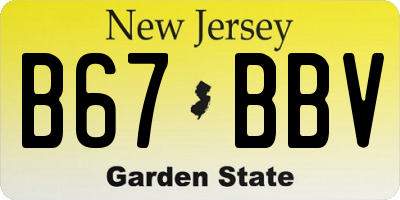 NJ license plate B67BBV