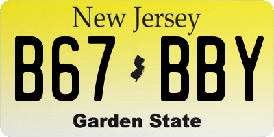 NJ license plate B67BBY